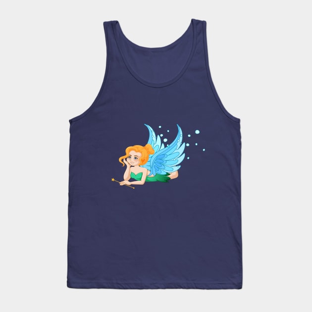 Fairy Angel and her Wand Tank Top by Madhur